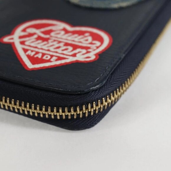 LOUIS VUITTON NIGO LV Squared Zippy Wallet Long Wallet Navy M81107 Auth 126433M - Picture 4 of 16